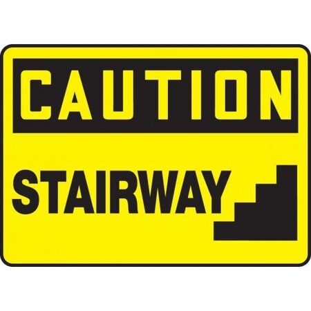 OSHA CAUTION SAFETY SIGN STAIRWAY MSTF609VS